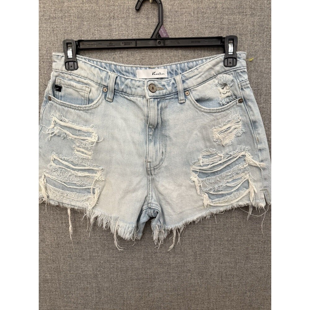 KanCan Faded Blue Ripped Jean Shorts
